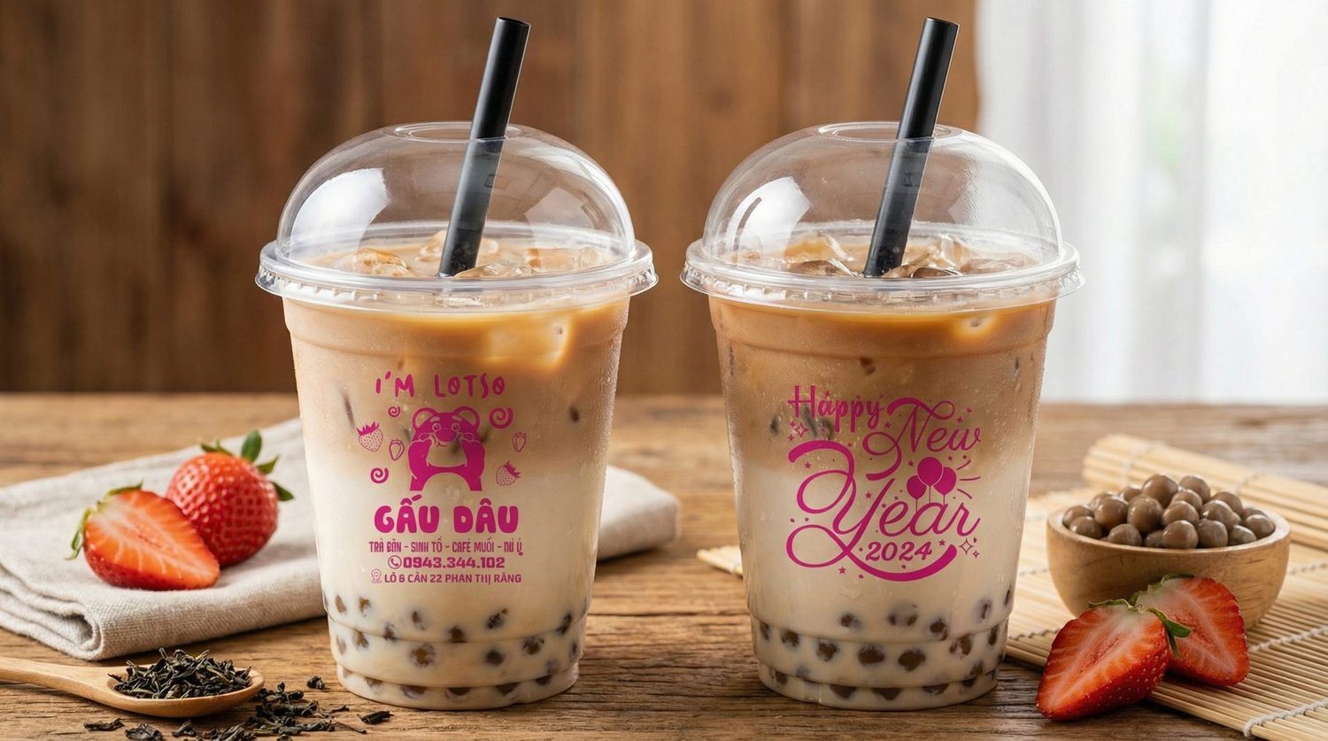 Ly trà sữa — kết quả khóa 7 Ngày Thành Thạo Corel