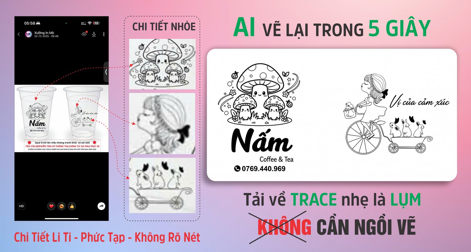 Vẽ lại hình phức tạp – li ti – nhòe – không rõ