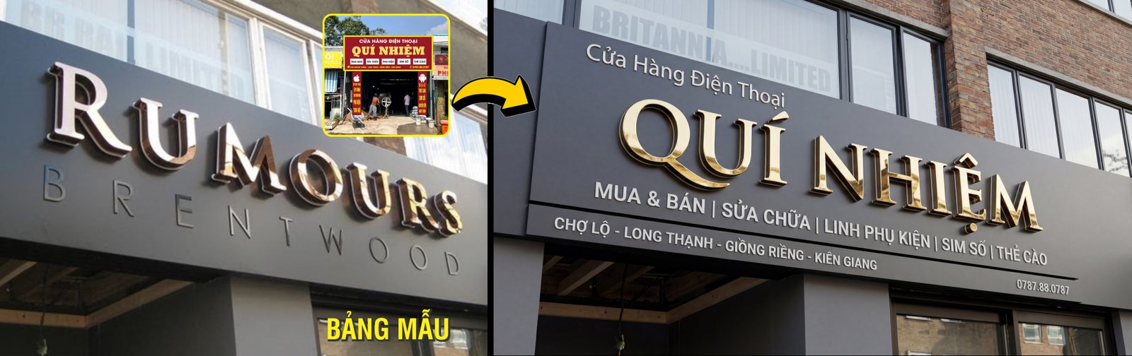 Sao chép ý tưởng bảng hiệu cực nhanh từ mẫu có sẵn — ví dụ 1