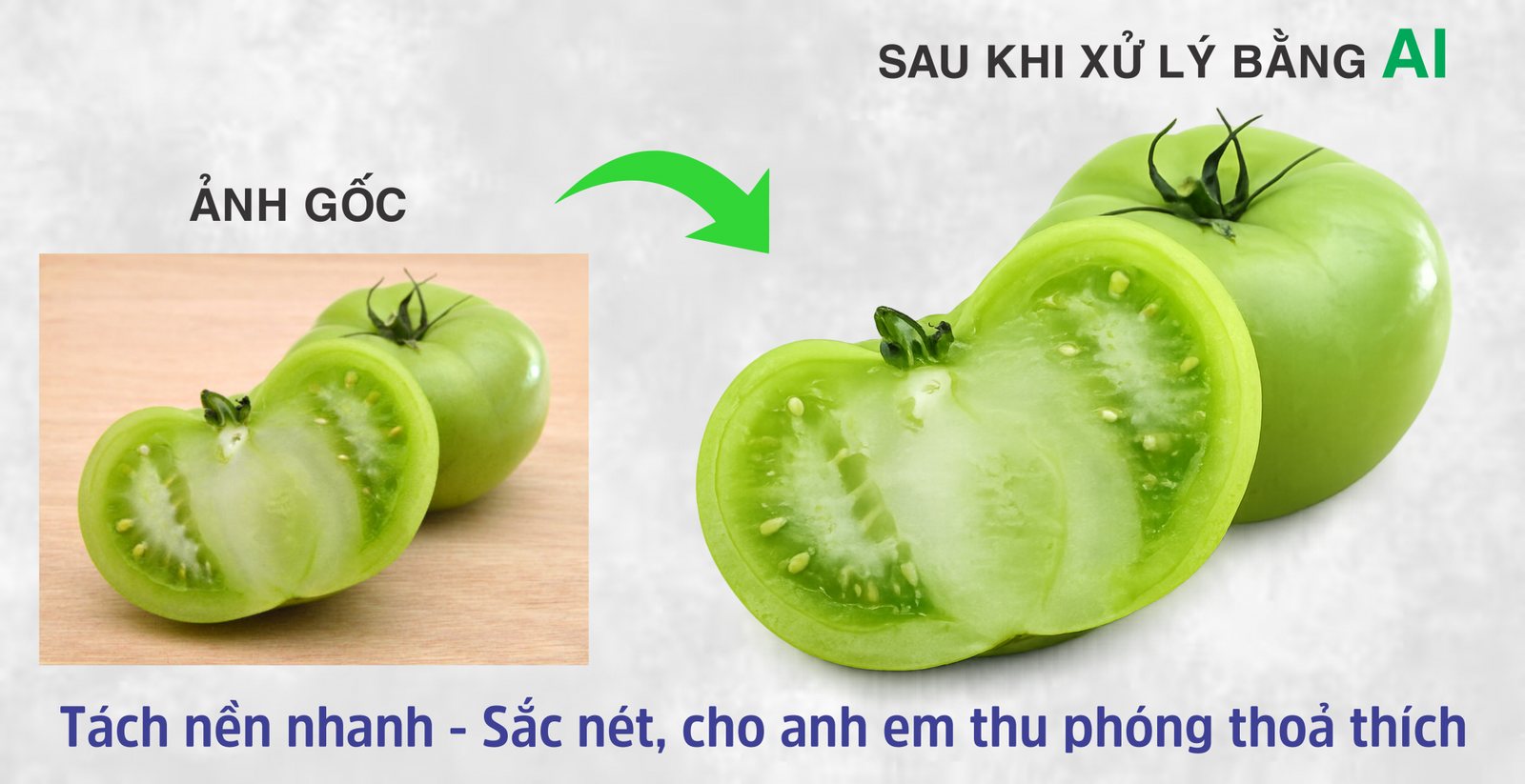 Tách nền trong suốt + tăng nét — kết quả khóa AI TOÀN DIỆN cho in ấn quảng cáo