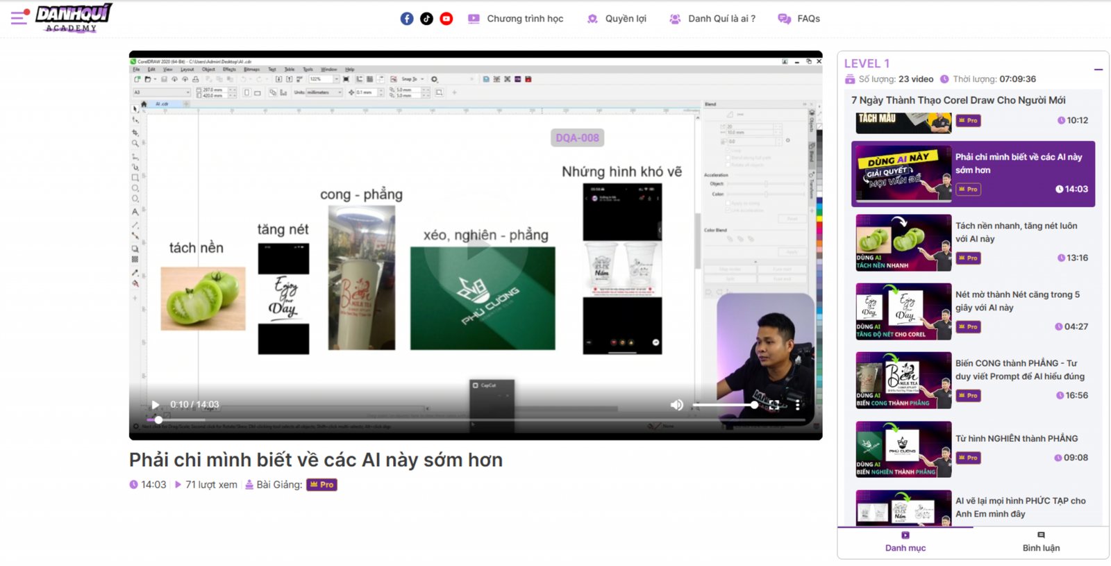 Hình thức học trực tuyến trên website