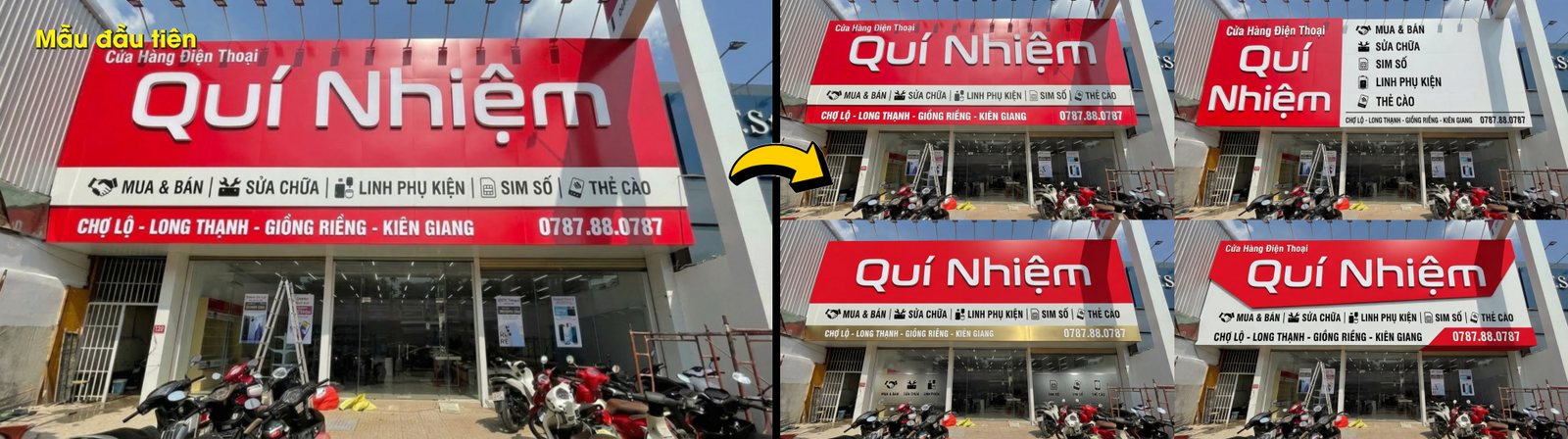 Một nội dung, nhiều mẫu bảng hiệu khác nhau để khách chọn thoải mái — ví dụ 1