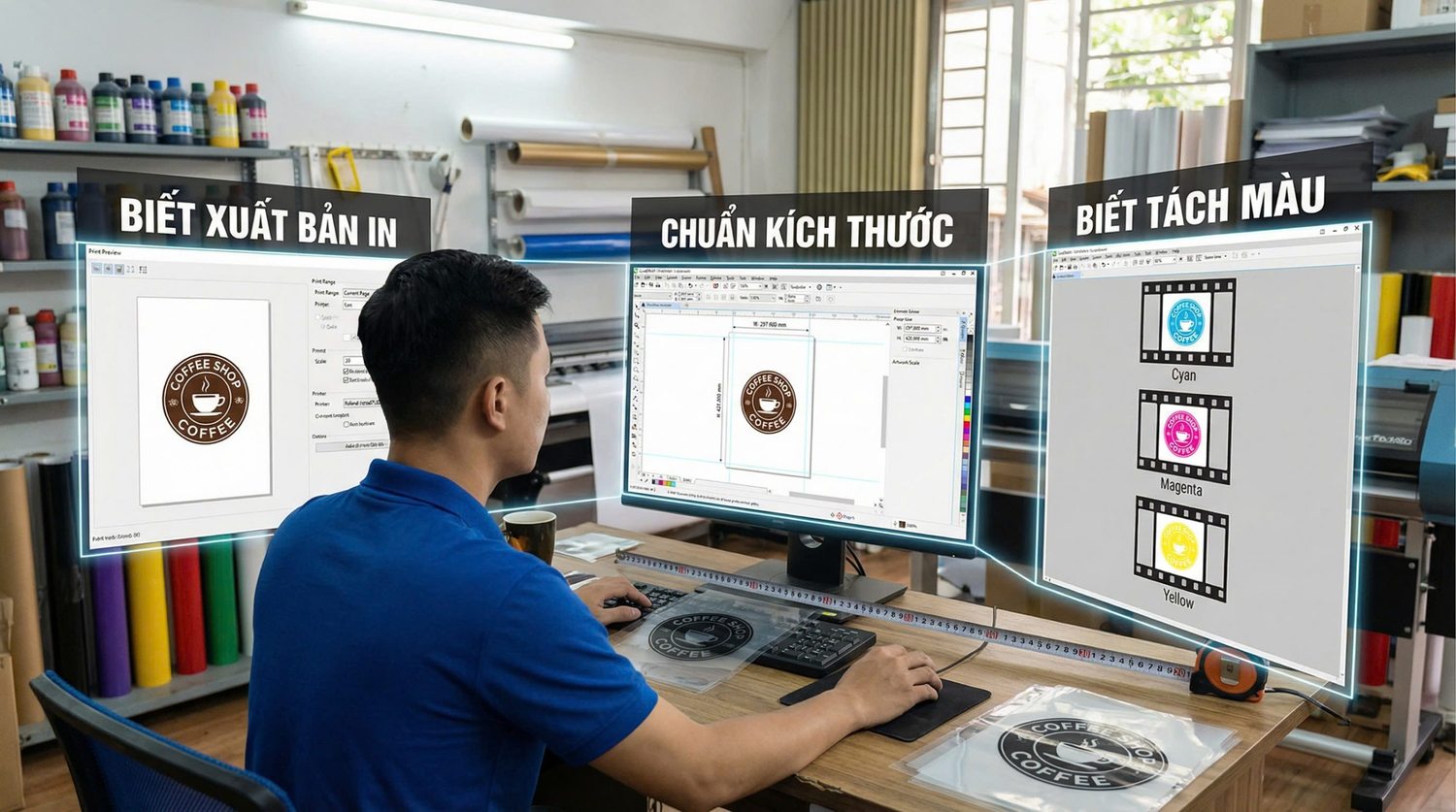 Xuất phim in lụa — kết quả khóa 7 Ngày Thành Thạo Corel