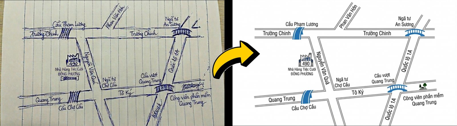 Bản vẽ tay → file sạch — kết quả khóa AI TOÀN DIỆN cho in ấn quảng cáo